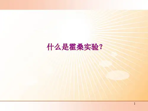 霍桑实验内容ppt课件