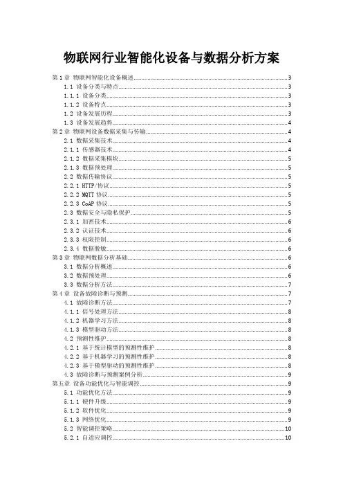 物联网行业智能化设备与数据分析方案