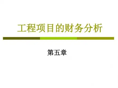工程经济学4项目的财务分析