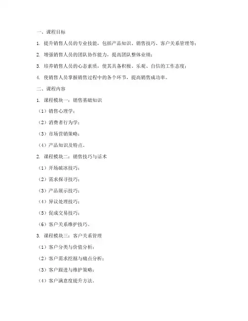 销售课程打造方案设计模板