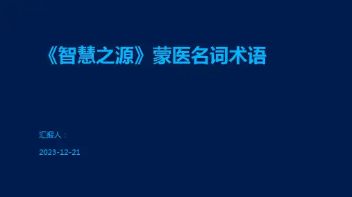 《智慧之源》蒙医名词术语