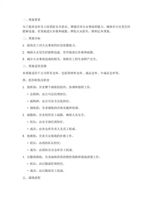 仓库起火消防演练预案