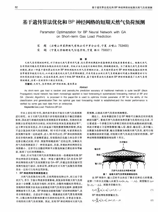 基于遗传算法优化和BP神经网络的短期天然气负荷预测