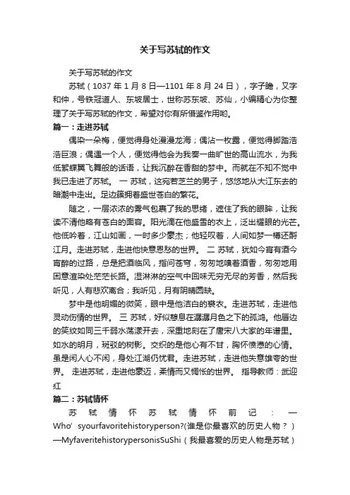 关于写苏轼的作文