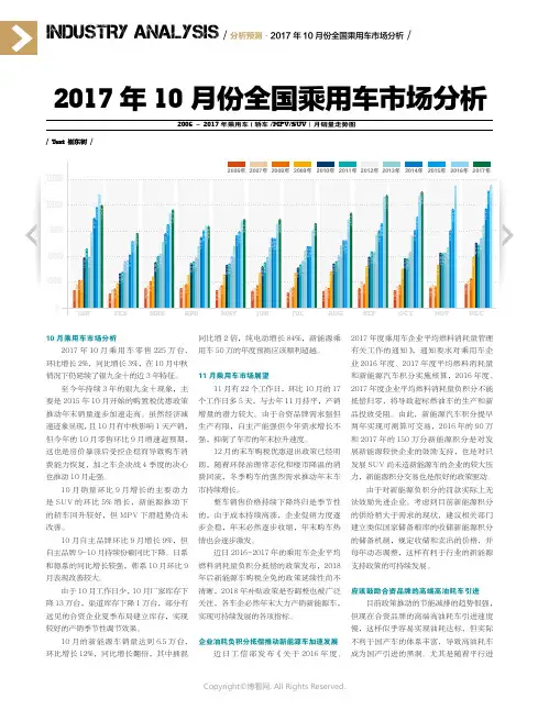 2017_年10_月份全国乘用车市场分析_