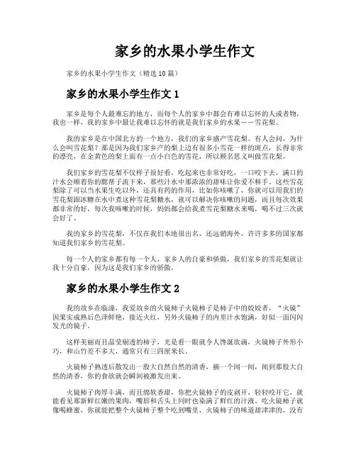 家乡的水果小学生作文