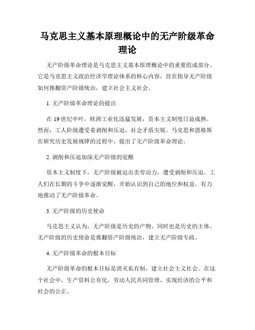 马克思主义基本原理概论中的无产阶级革命理论