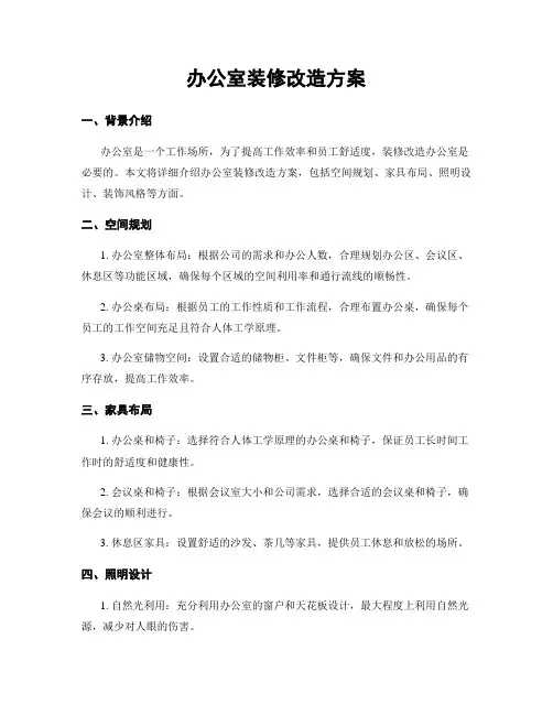 办公室装修改造方案