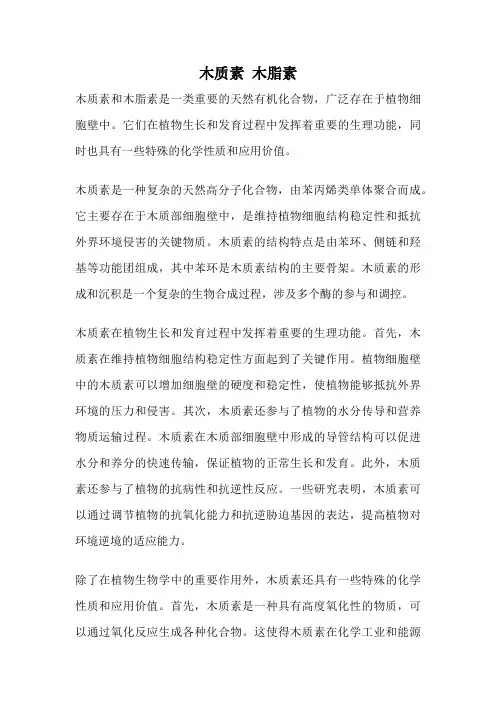 木质素 木脂素