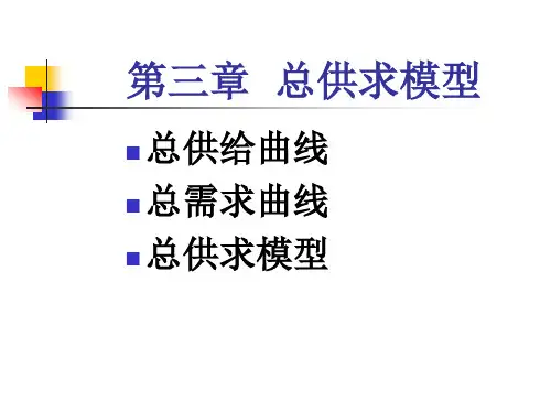 宏观经济学 第3章 总供求模型 图文