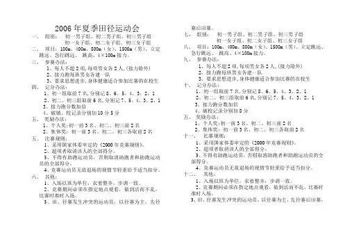 2005年春季田径运动会竞赛规程