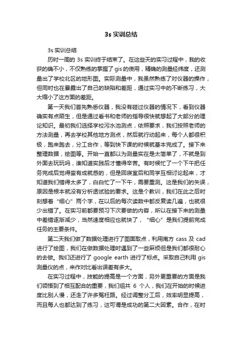3s实训总结