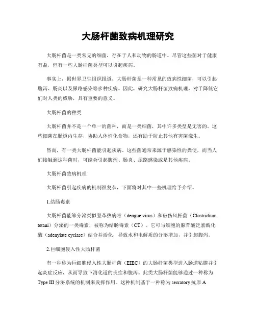 大肠杆菌致病机理研究