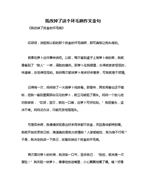 我改掉了这个坏毛病作文金句