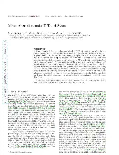 Mass Accretion onto T Tauri Stars