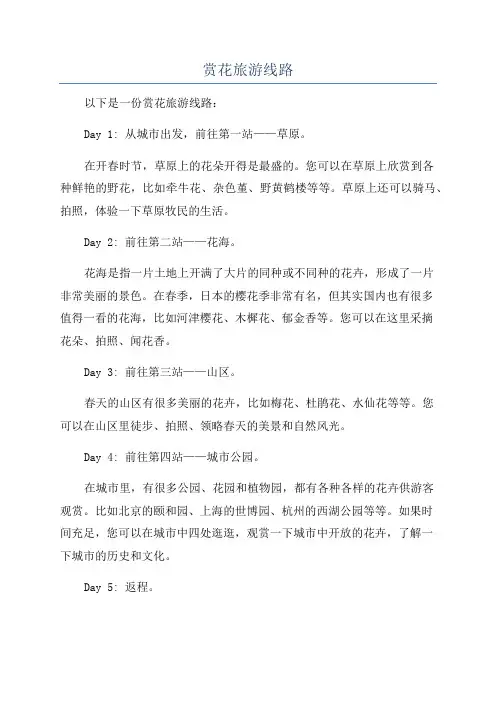 赏花旅游线路