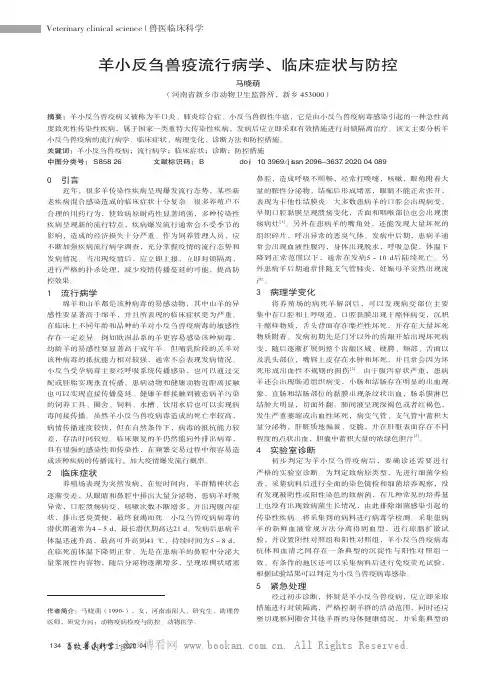 羊小反刍兽疫流行病学、临床症状与防控