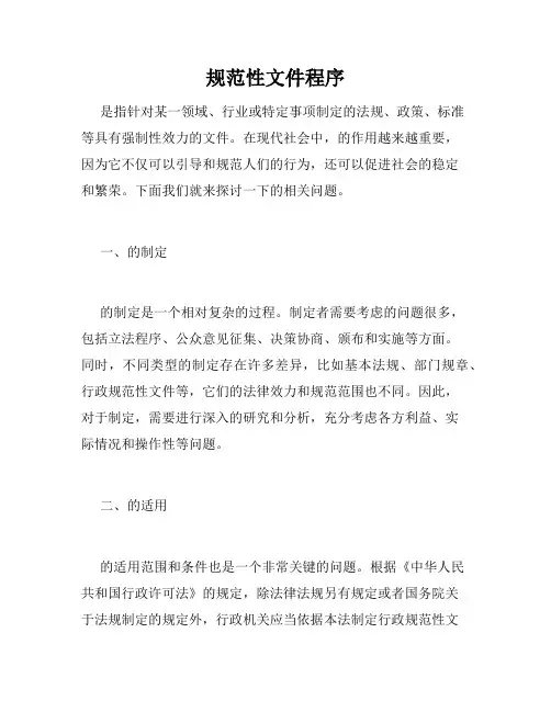 规范性文件程序