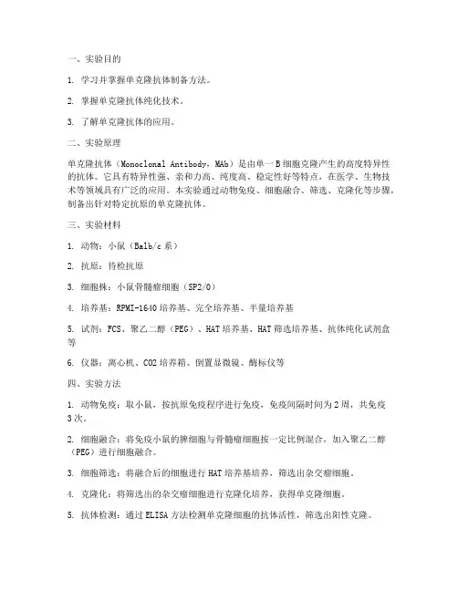 画线单克隆实验报告