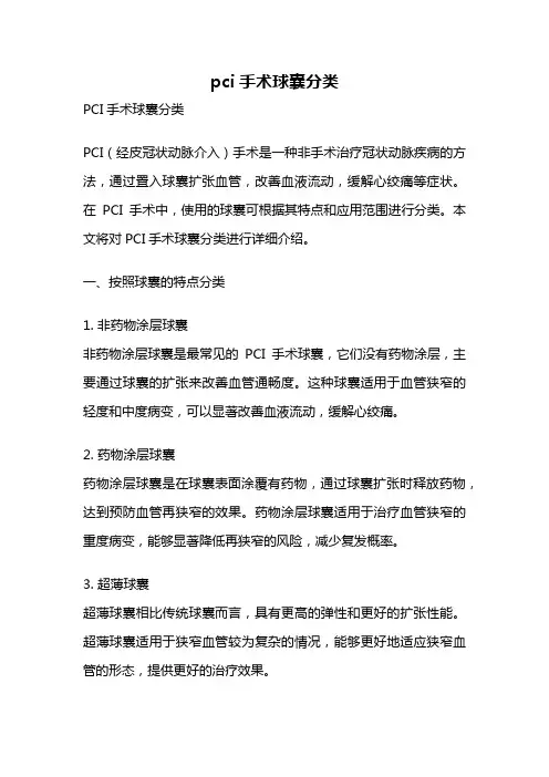pci手术球囊分类