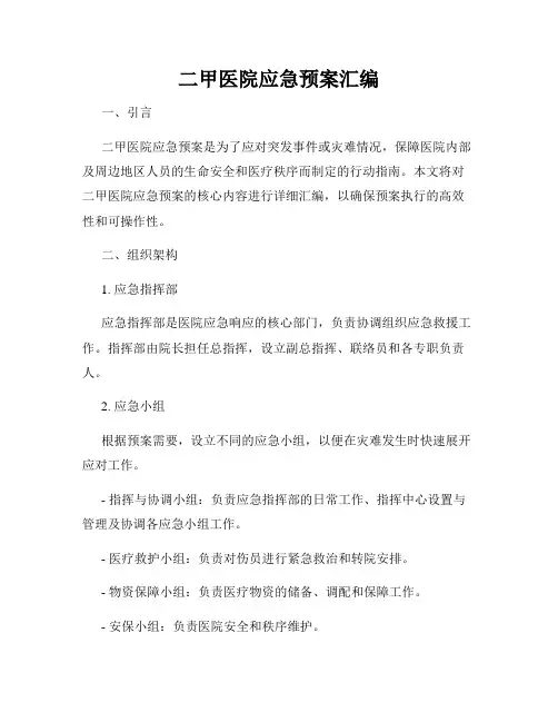 二甲医院应急预案汇编