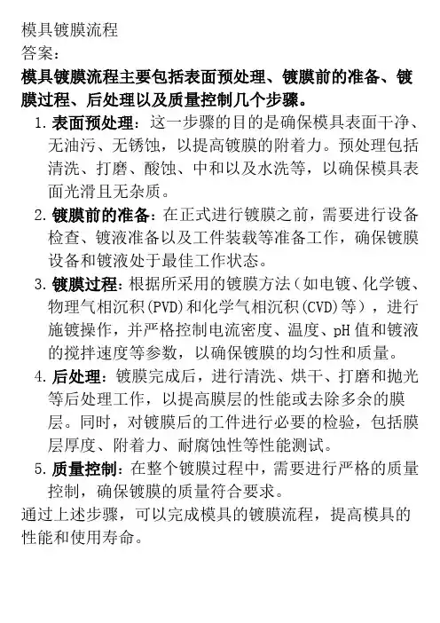 模具镀膜流程