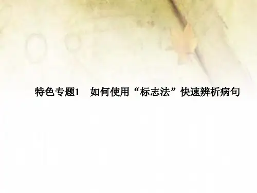 特色专题1如何使用“标志法”快速辨析病句