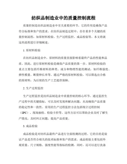 纺织品制造业中的质量控制流程