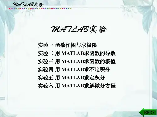 高等数学：MATLAB实验