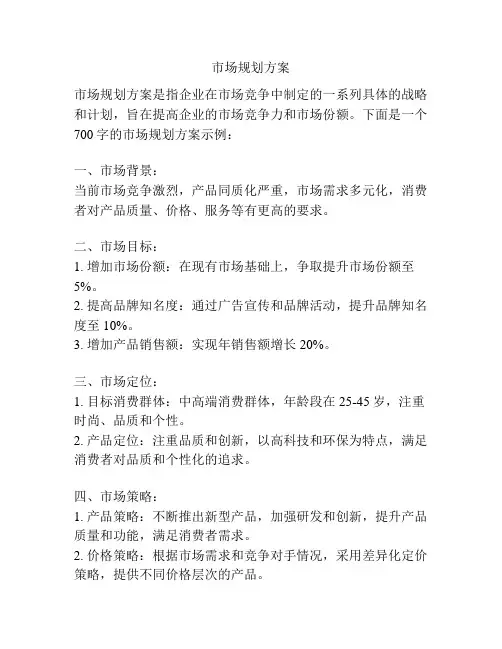 市场规划方案