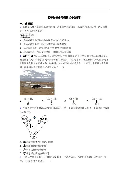 初中生物会考模拟试卷含解析