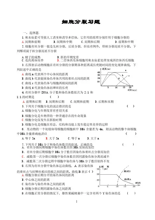 细胞分裂习题