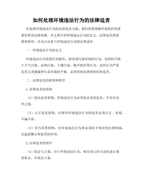 如何处理环境违法行为的法律追责