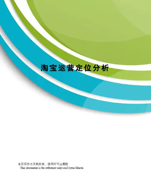 淘宝运营定位分析