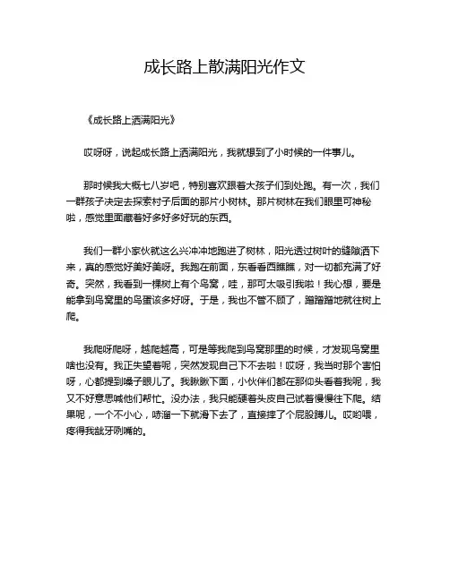 成长路上散满阳光作文