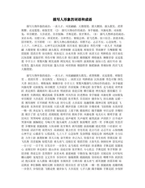 描写人形象的词语和成语
