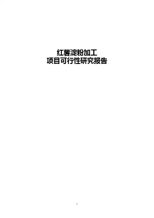 红薯淀粉加工项目可行研究报告