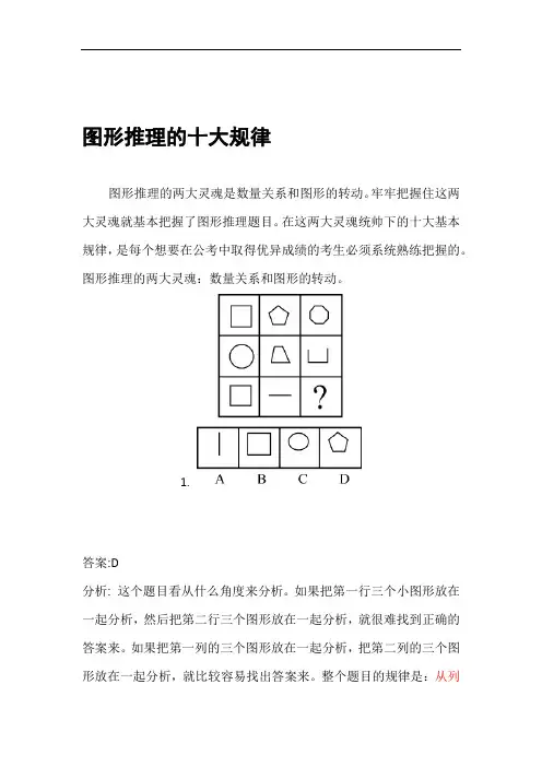 图形推理十大规律