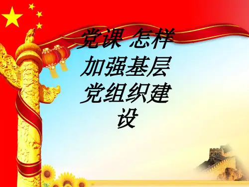 党课怎样加强基层党组织建设专题培训课件