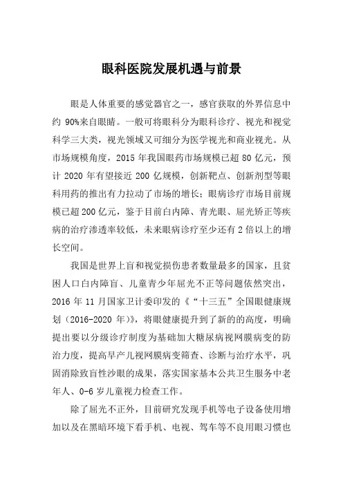 眼科医院发展机遇与前景