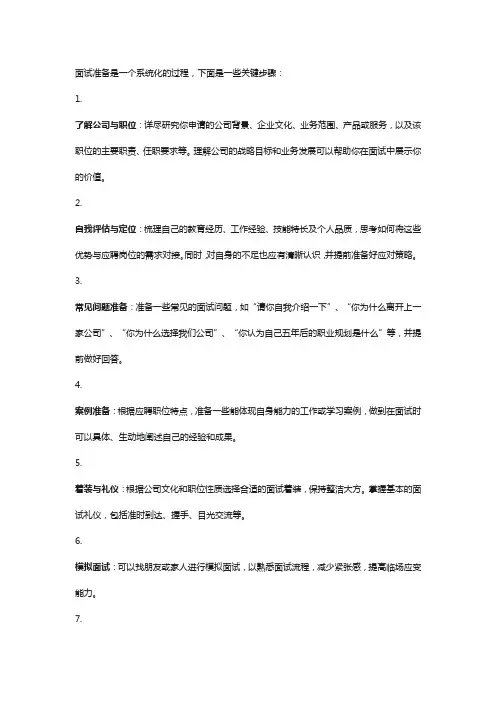 面试的准备