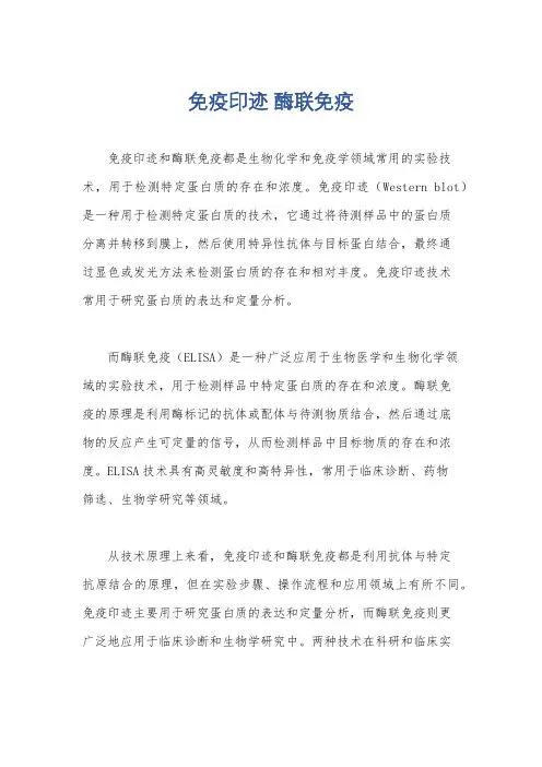 免疫印迹 酶联免疫