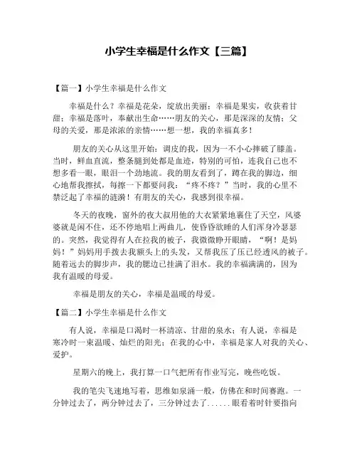 小学生幸福是什么作文【三篇】
