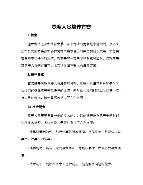 竞赛人员培养方案