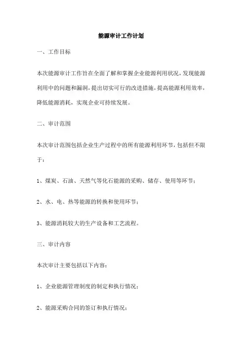 能源审计工作计划