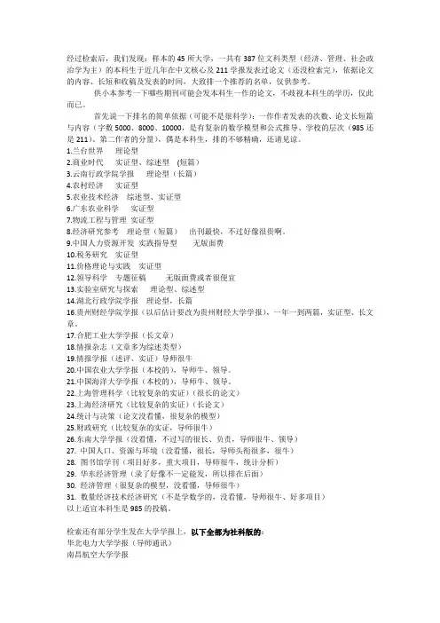 适合本科生发表的期刊