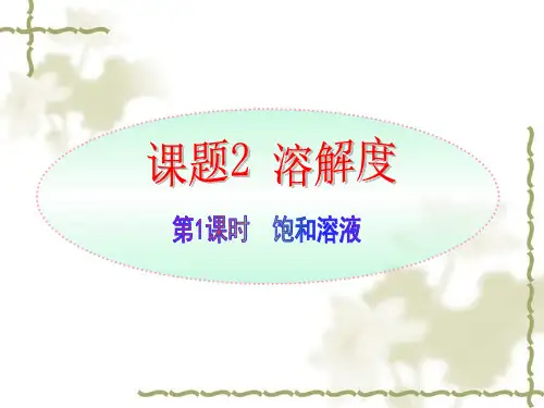 人教版九年级化学下册 《饱和溶液》ppt课件