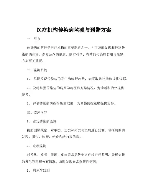 医疗机构传染病监测与预警方案