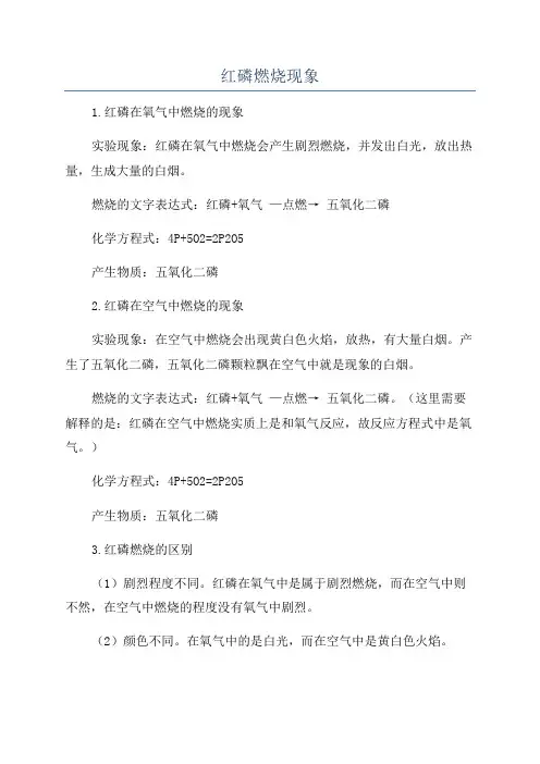 红磷燃烧现象