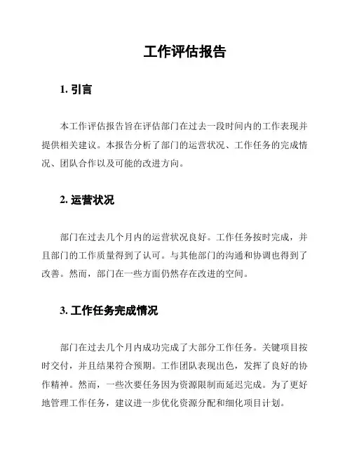 工作评估报告